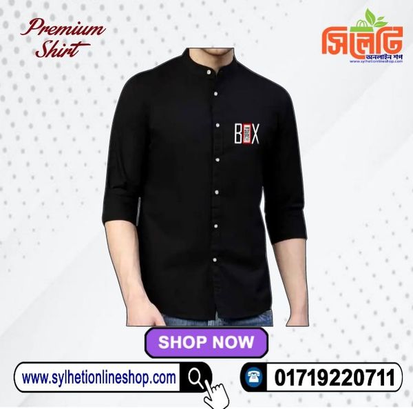 Premium Printed Ban Collar Shirt for Men (Code: 971000)