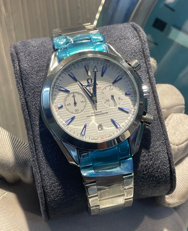 OMEGA SEAMASTER CH SILVER BODY WHITE DIAL BLUE DIGITS