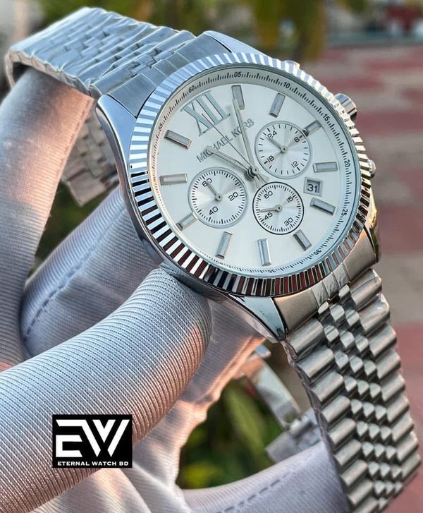 MK CH SILVER BODY WHITE DIAL