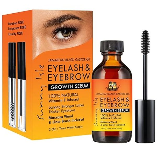 Sunny Isle Jamaican Black Castor Oil Eyelash & Eyebrow Growth Serum – 2 oz (COS566)