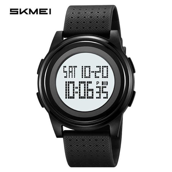 SKMEI 2378 - Black and White classy shenzhen man digital watch creative Silicone strap water resistant Luminous auto date Simple sports wristwatch