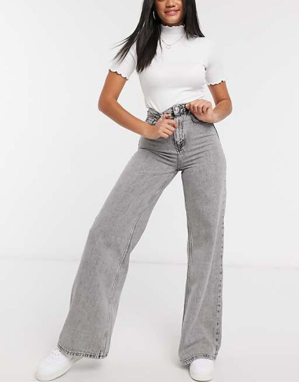 Grey Wide leg Denim