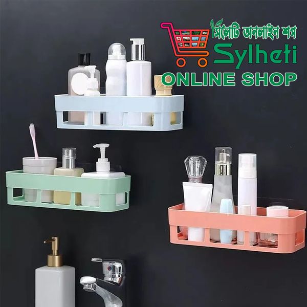 Kitchen And Bathroom Wall Shelf Square - Corner Self - Family color 1 pcs