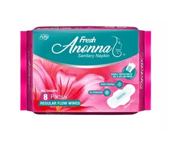 C19 Fresh Anonna Sanitary Napkin Regular Flow 240 Wings 8 pads