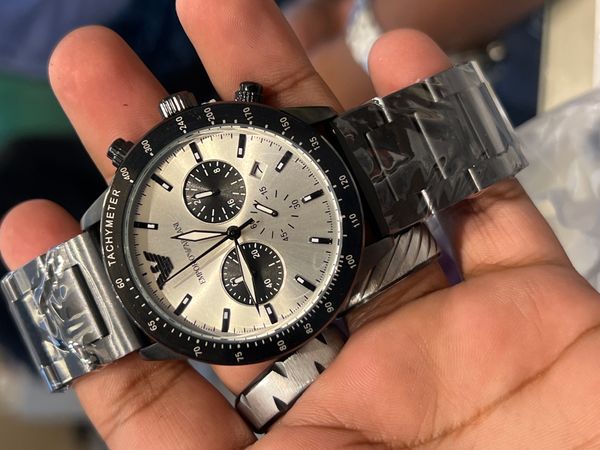 ARMANI CH MATT BLK SUB BLK DIAL WHITE