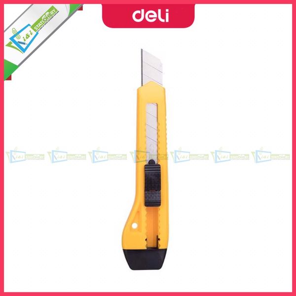 Product details of Deli Anti Cutter 2031 13 snap-off blades - Yellow Specification : 140×21×15.8MM(cutter) Material : ABS + carbon tool steel + Cold rolled steel plate Blade Size :0.4×9×80MM Blade Type :13 snap-off blades Color :Yellow, beige asst.