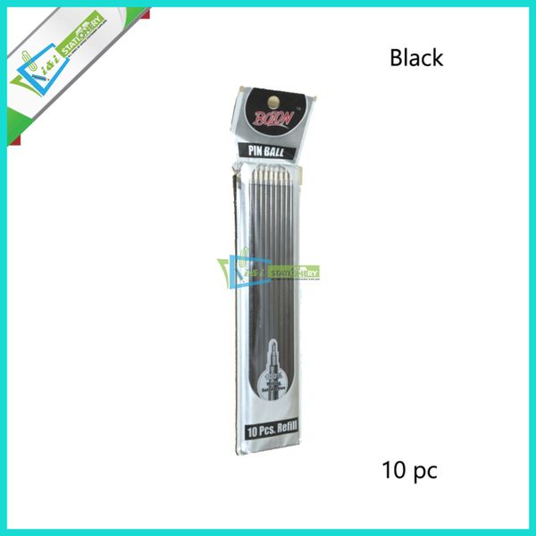 Bozon Ball Point Pen Refill - 0.5mm - Black - 10pc