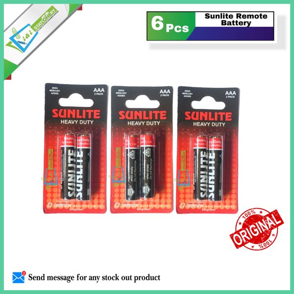 Sunlite Remote Battery Size AAA 1.5V Pack of 6 pcs