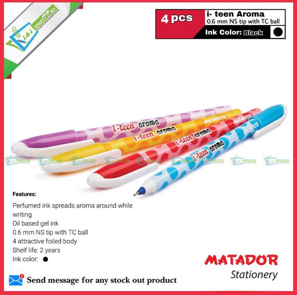 MATADOR i-teen Aroma Scented Ink Ball pen 0.6mm Black 4 pcs