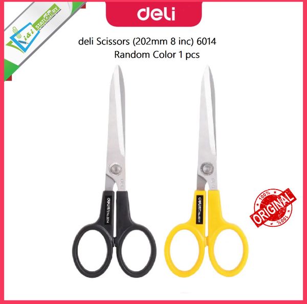 deli Scissors (202mm 8 inc) 6014 Random Color 1 pcs