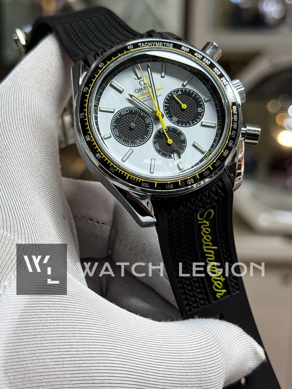 OMEGA SPEEDMASTER CHRONOGRAPH SILICONE BELT PANDA DIAL