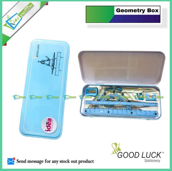 Good Luck Idea Geometry Box Mathematical Instruments Set color Pink or Sky blue