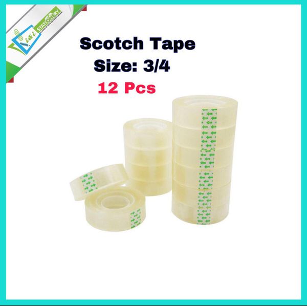 Scotch Tape Small Transparent 3/4" 0.75 inch 12 pcs
