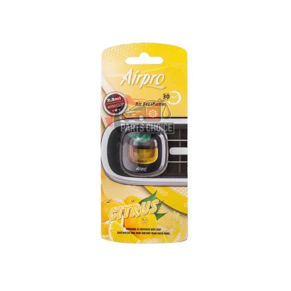 AIRPRO CITRUS MINI VENT CLIP CAR AIR FRESHENER 2.5ML
