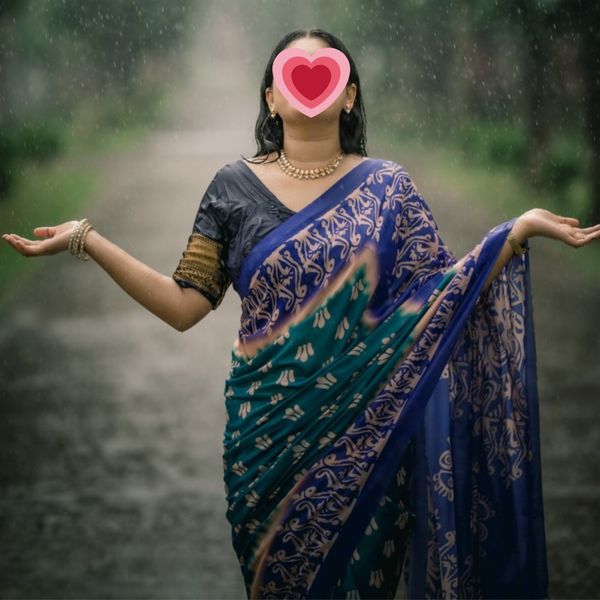 হাফ সিল্ক বুটিক শাড়ি (বাংলাদেশ এক্সপোর্ট)