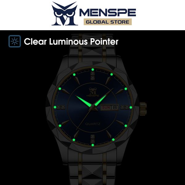 💥MENSPE Waterproof Steel Strip Double Calendar Wrist Watches - Image 3