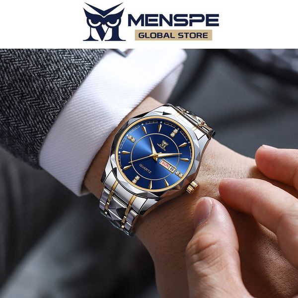 💥MENSPE Waterproof Steel Strip Double Calendar Wrist Watches - Image 6