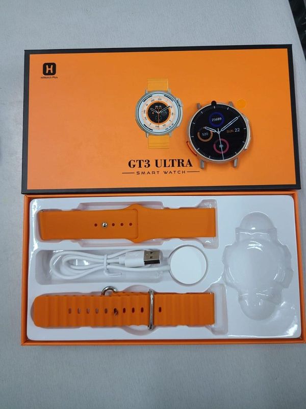 GT3 Ultra Smart Watch (Round Dial) – Orange Color