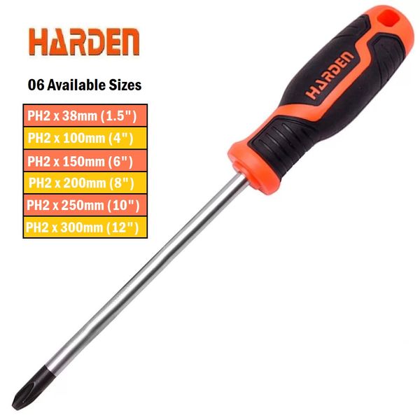 HARDEN Philips Screwdriver ( 1.5" | 4" | 6" | 8" | 10" | 12" ) Star plus Screw Driver Nut Special Magnetic Precision Screwdriver; 550281 | 550283 | 550285 | 550286 | 550287 | 550288