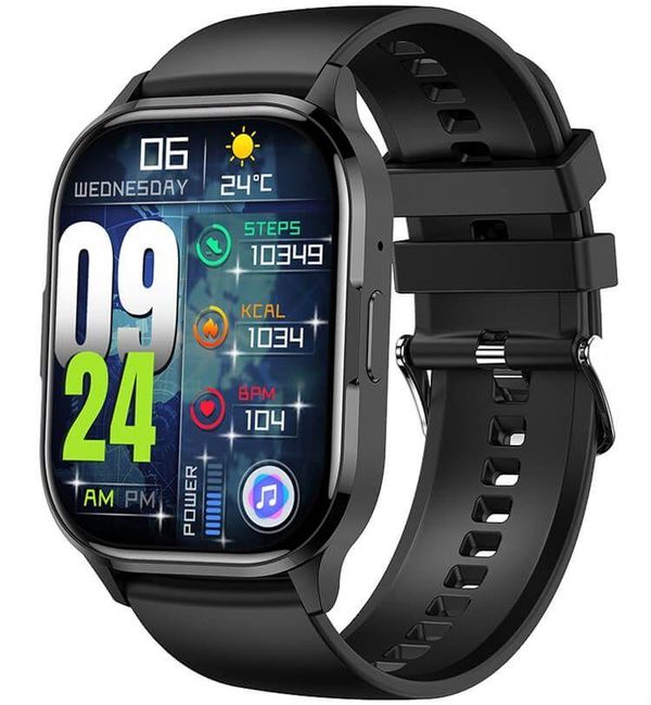 HK21 AMOLED Smartwatch AI Voice Assistant – Black Color