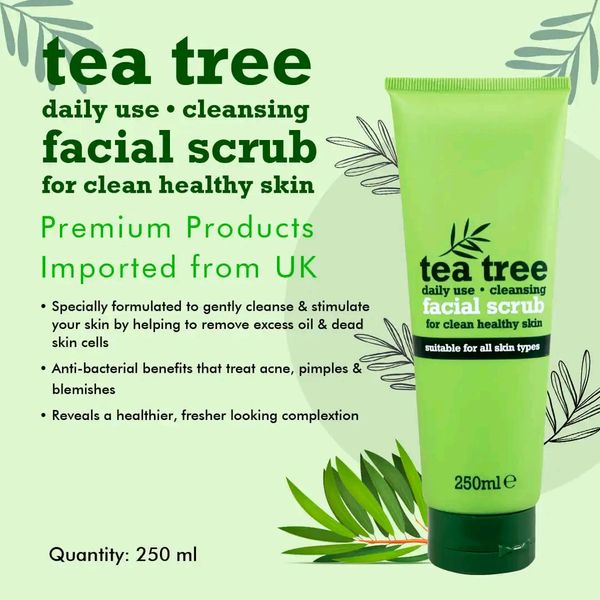 Xpel Tea Tree Facial Scrub Made-in-UKNet wet -250ml