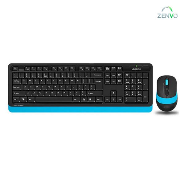 A4TECH FG1010 Wireless Keyboard Mouse Combo with Bangla – Blue Color