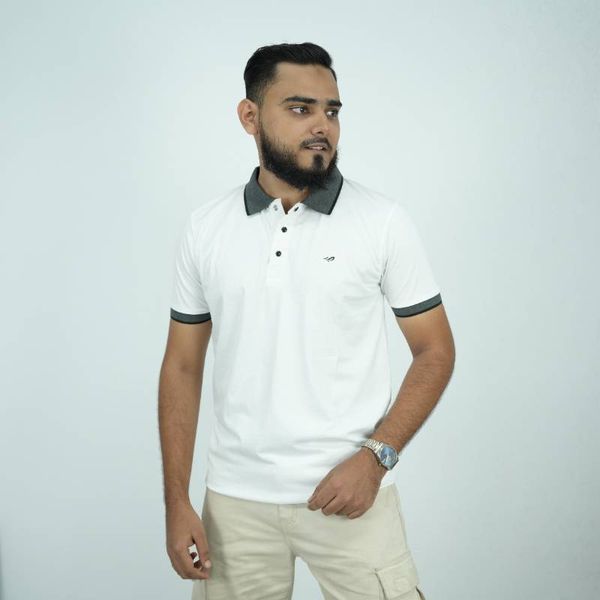 Soft Cotton Polo Shirt - White (Sabr)