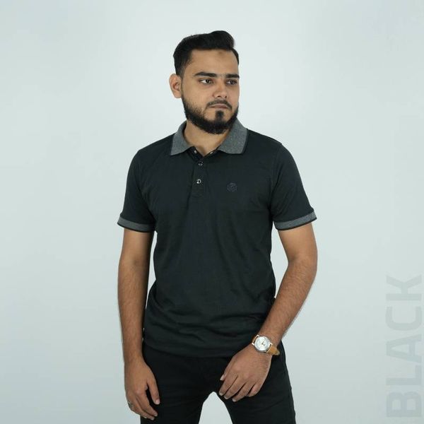 Soft Cotton Polo Shirt - Black (BS)