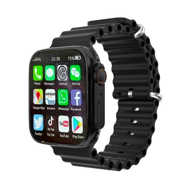 S8 Ultra SIM Supported Android Smart Watch 4GB/64GB – (Body Color-Black with double Straps)