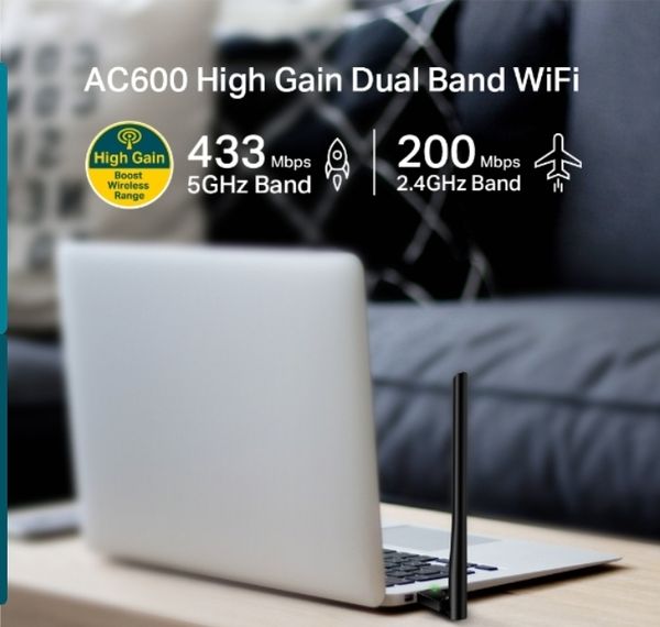 TP-Link Archer T2U Plus โ High-Gain Wi-Fi Adapter for Ultra-Fast Internet