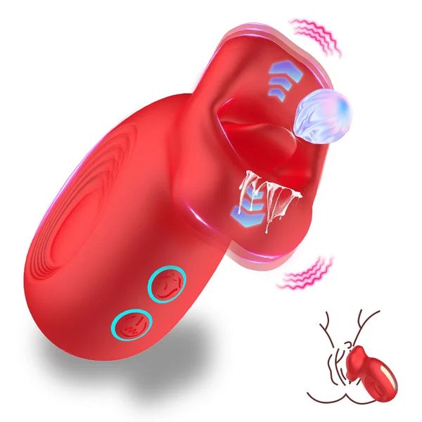 Tongue Licking Biting Vibrator Oral Clitoris Nipple Anal Stimulator Vagina Vibrators Female Masturbator Adult Sex Toy for Women