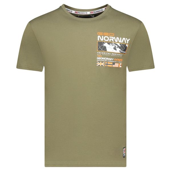 T-Shirt Men Short Sleeve with Khaki Flag
