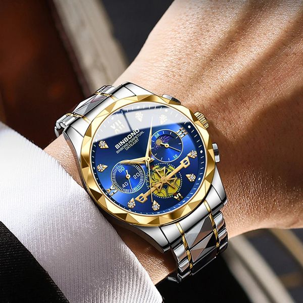 BINBOND B1236 Brand Fashion Tourbillon Dial Quartz Watches