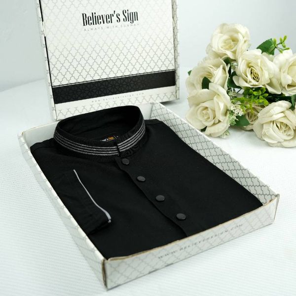 Embroideried Soft Panjabi - Black