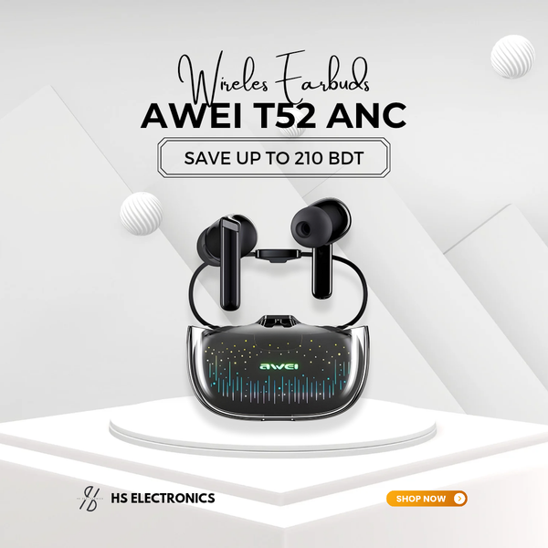 AWEI T52 ANC WIRELESS BLUETOOTH EARBUDS