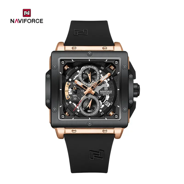 NF8064 Fashion Square Waterproof Luminous Sports 40mm Fumed Silica Quartz Chronograph Men Watch