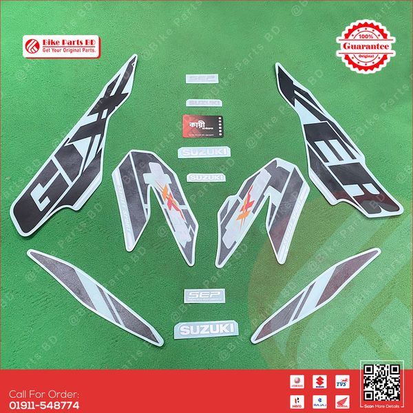 Full Set Sticker for Suzuki Gixxer Monotone (Old Model, Red Color) bike.