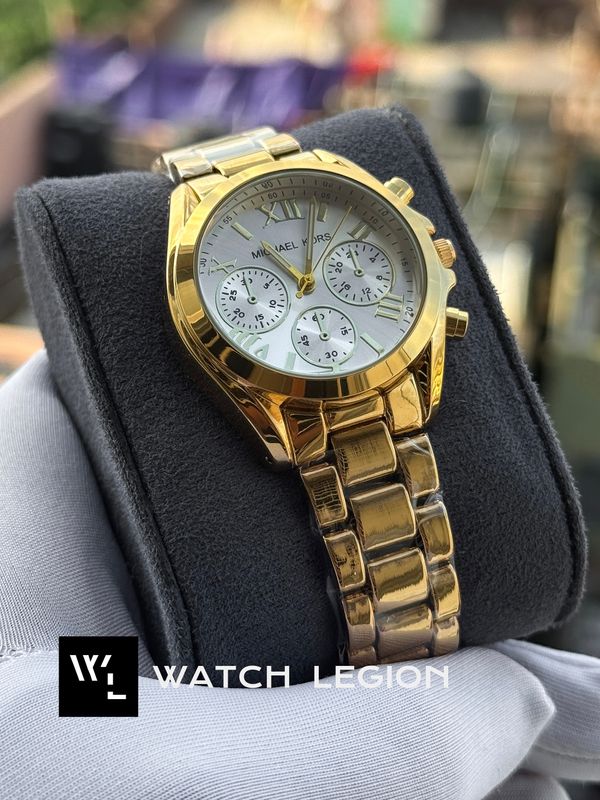 MK CHRONO INSPIRED GOLD CASE WHITE DIAL