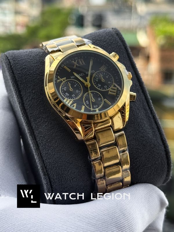 MK CHRONO INSPIRED GOLD CASE BLACK DIAL