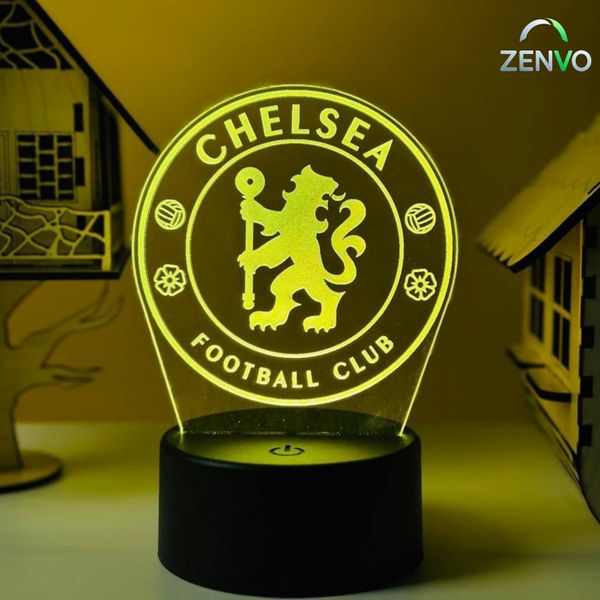 GearUP Acrylic Multicolor Night Lamp (Chelsea F.C.) Black