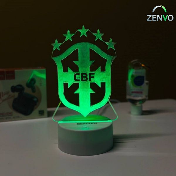 GearUP Acrylic Multicolor Night Lamp (Brazil Logo) – BLACK