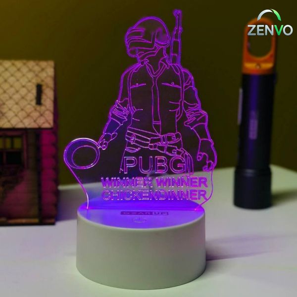 GearUP Acrylic Multicolor Night Lamp (PUBG) – BLACK