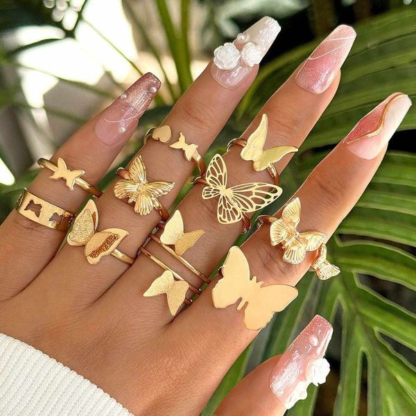 10 pcs butterfly ring