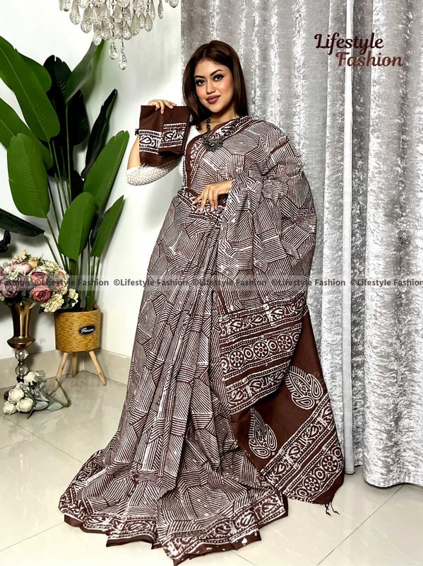 প্রিমিয়াম কোয়ালিটি কটন আরামদায়ক সফট শাড়ি (LFS-25-62)