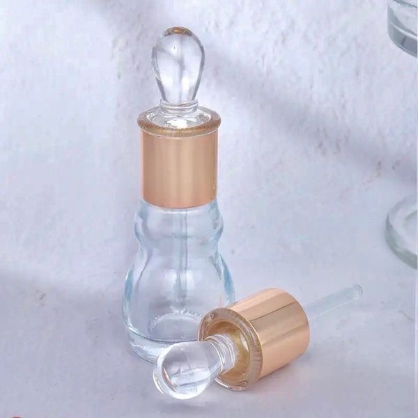 Empty Glass  Bottle with stick 12ml  For Essential Oil Gourd Type Refillable Perfume Bottles 1 pcs