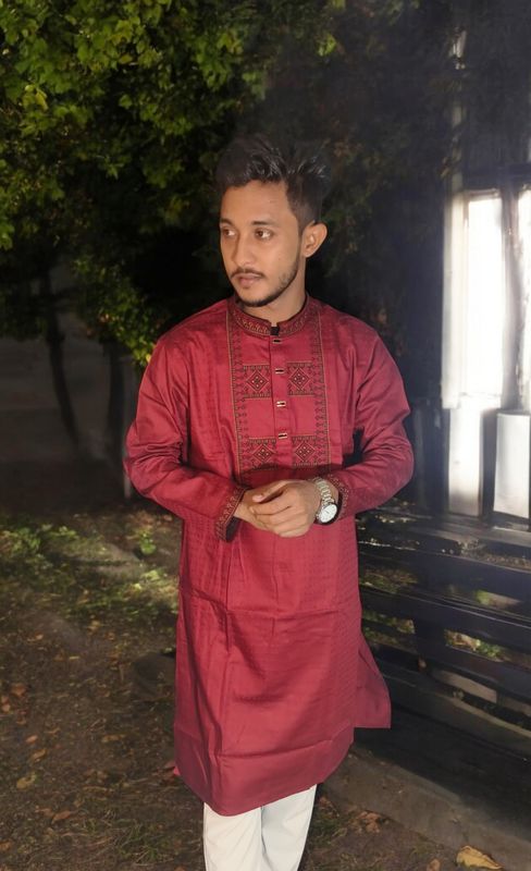 Premium Embroidery Panjabi Maroon | Menmart|119721