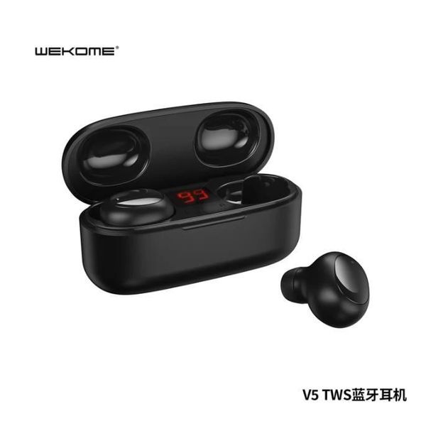 WEKOME TWS-V5 Earbuds – Black Color