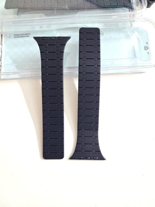Dual Color Stop Times High Silicon Strap For Smart Watch (Black + Grey)