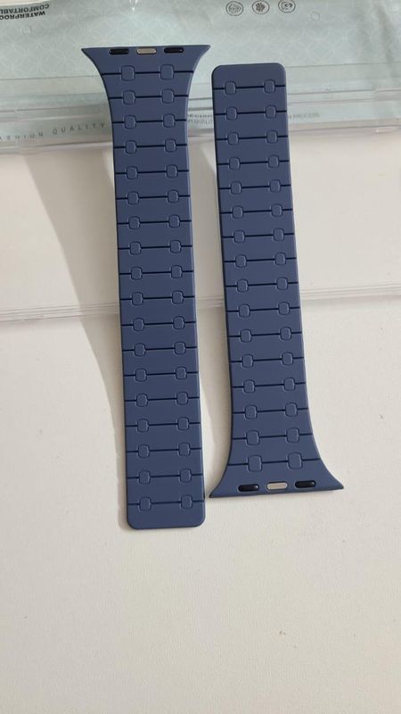 Dual Color Stop Times High Silicon Strap For Smart Watch (Blue + Ash)