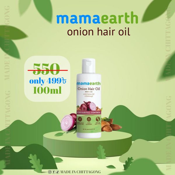 Mamaearth onion hair oil for hair regrowth & hair fall control with redensylSize: 100ml